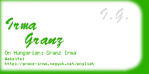 irma granz business card